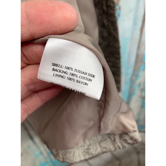 Eileen Fisher Womans Small Crinkle Jacket Pockets Magnetic Snap Closure Gray Sag - Picture 6 of 12